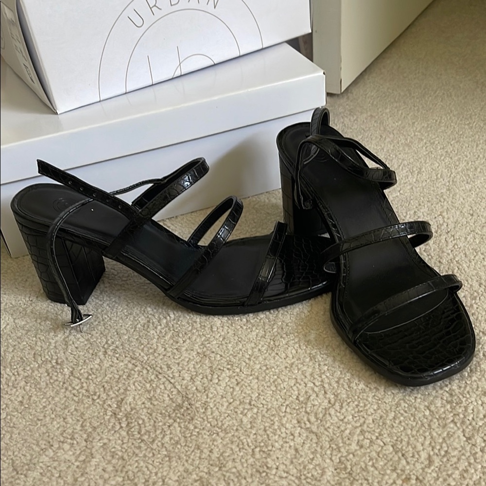 Urban Outfitters Mellie Strappy Black Heels